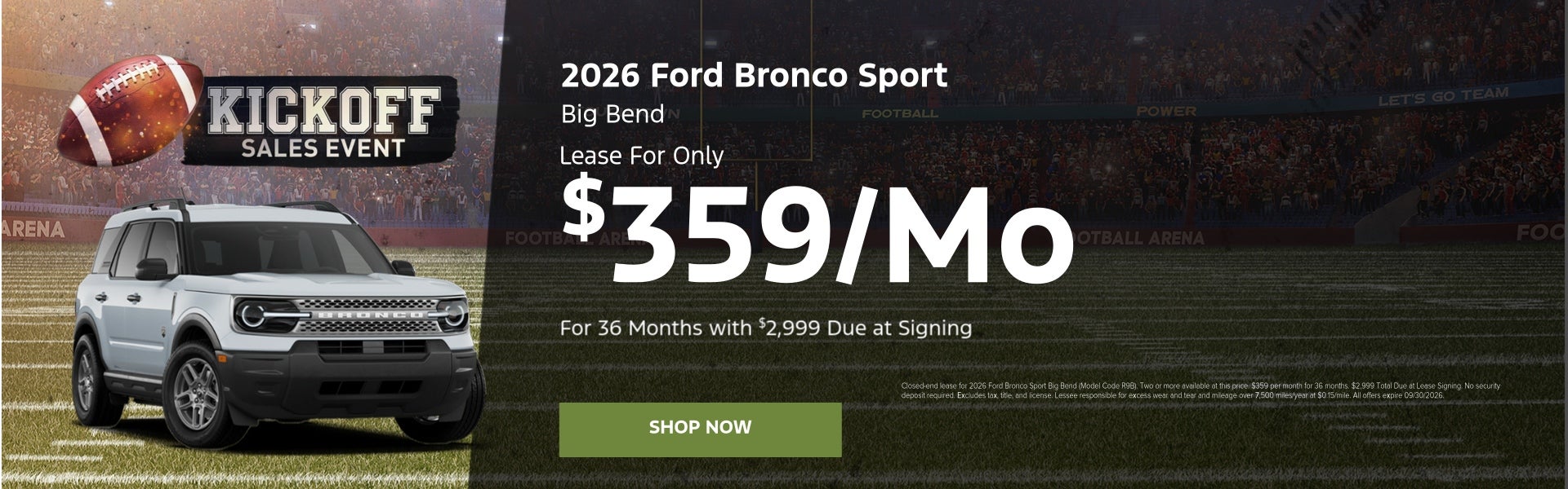 Bronco Sport lease for $359/mo