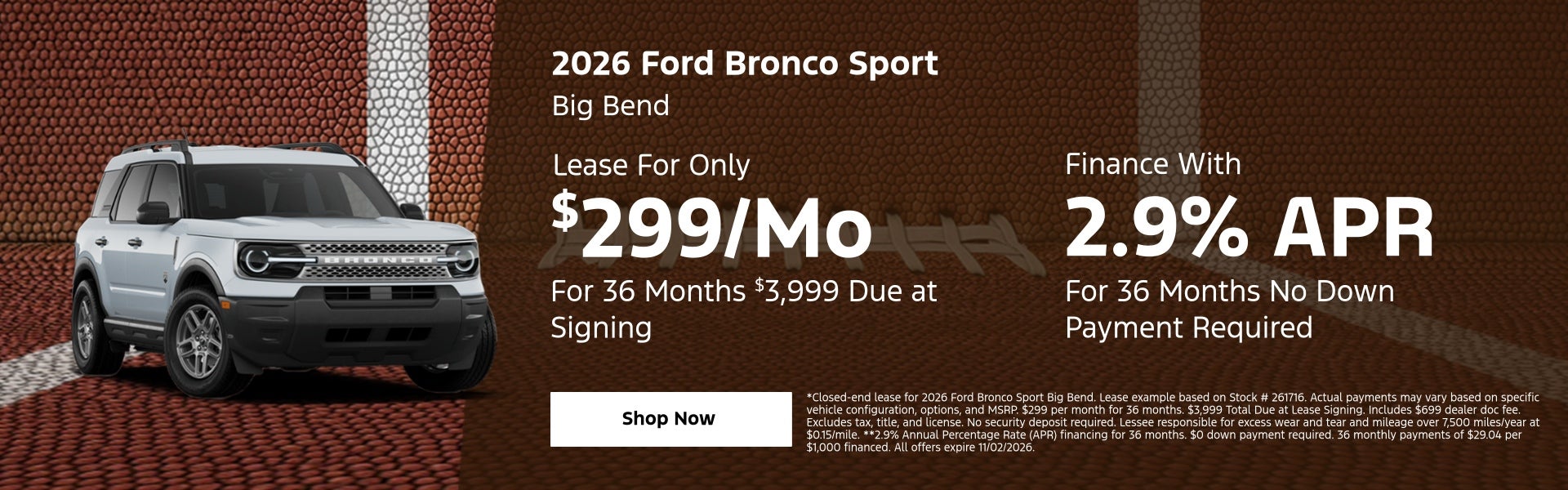 Bronco Sport lease and finance specials